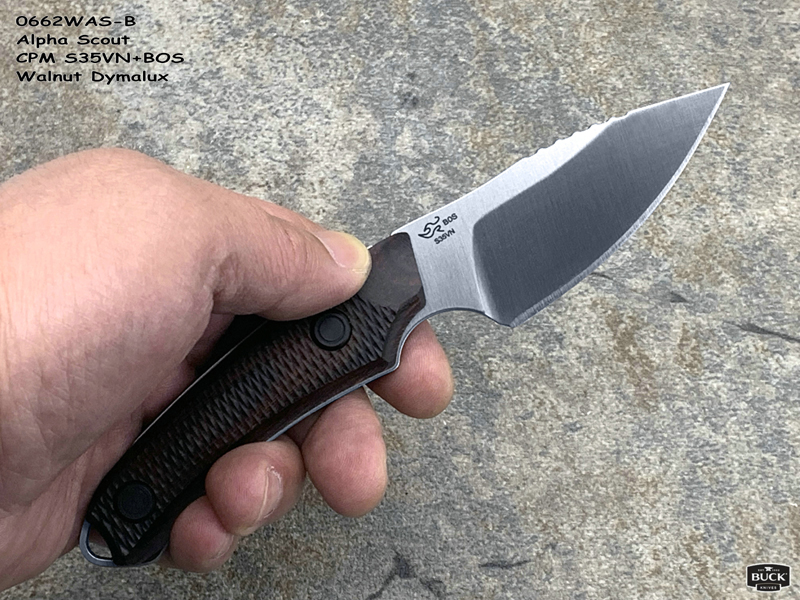 BUCK巴克0662WAS-B Alpha Scout S35VN钢BOS标胡桃木柄阿尔法侦察